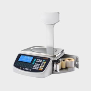 Systel Balanza Cuora 30 Kg Mástil USB bat. Sólo Ticket Bandeja de Acero Inox.