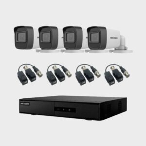 Hikvision Kit de Cámaras 4 + DVR 4 Canales + Disco 500 GB + 4 Cable x 18 mts + 5 Bornera + Fuente Switching