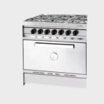 Sol Real Cocina Mini 6 Hornallas Rejas de Fundición Pta. de Vidrio 3 rejillas Piso tejuelas Refractarias 81.5 cm