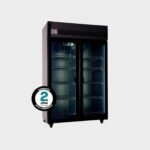 Inelro - Exhibidora Vertical 980 L Full Glass - Con Cenefa - 2 puertas - 8 estantes - Condensación Forzada - Negra