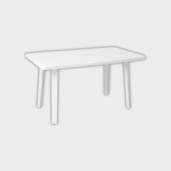 Laury Mesa Rectangular 1.34 x 0.90 Plastico Blanca Desmontable