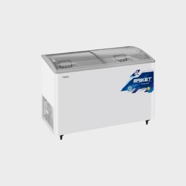 Briket Freezer Horizontal Tapa de Vidrio Curvo 440 Lts
