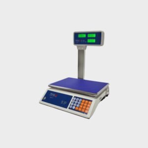 Mango Balanza 40 Kg con Mastil Bandeja de Acero Inoxidable y Visor LED Batería 220V