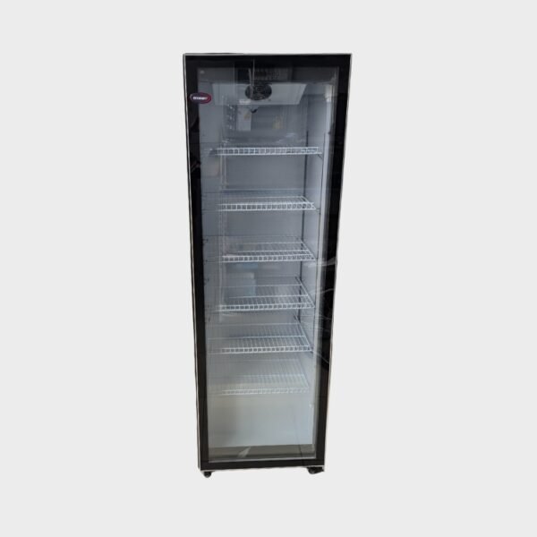 Behmont Exhibidora Vertical 470 Lts Puerta Vidrio Con Ruedas 6 Estantes