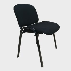 Silla Fija Apilable Oland - Tapizada - Negro