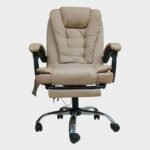 Sillón de Oficina Mitte - Cuero - Alt. Regulable - Reclinable - Con Apoyapiés y Masajeador - Marrón - Imagen 2