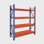 Rack 200x120x40 Inicial - 5 Estantes - 100kg por Estante - Encastrable - Azul y Naranja