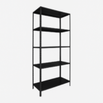 Estante Módulo 200x90x30 - 5 Estantes - 50kg por Estante - Encastrable - Negro