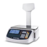 Systel - Balanza con mástil - 15 kg Cuora Max - Ticket y etiquetas - Con batería y USB