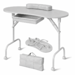 Mesa de manicura portátil plegable - Blanco