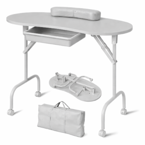 Mesa de manicura portátil plegable - Blanco