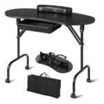 Mesa de manicura portátil plegable - Negro